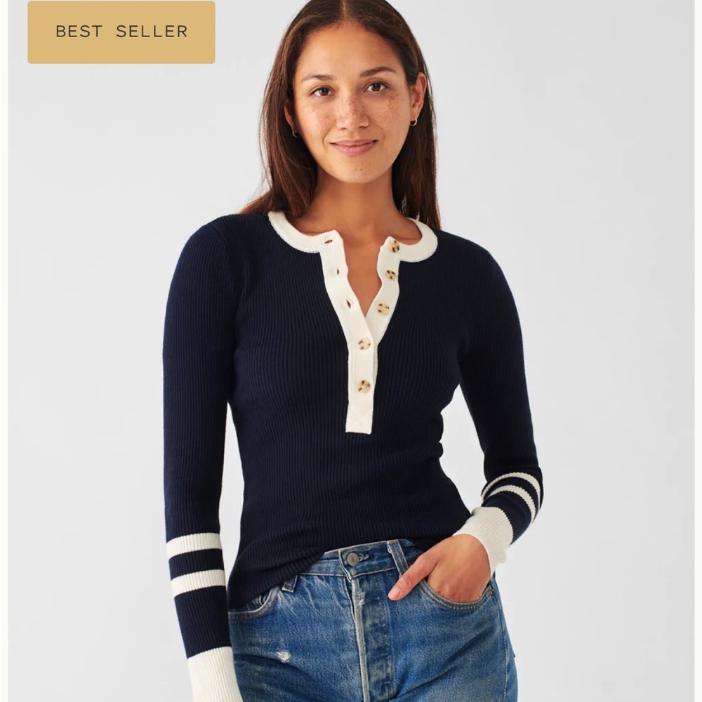 NWOT Faherty Brand Mikki Henley- Size Medium. Brand new and never worn!!